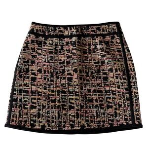 MARCS Tweed Skirt Womens 8 Lined Fabric Made in Italy Colorful